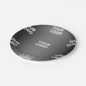 お使いのシンプルRepeatロゴ |黒とグレーのグラデーション ペーパープレート (アングル)