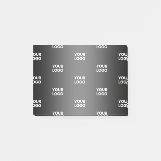 お使いのシンプルRepeatロゴ |黒とグレーのグラデーション ポストイット (正面)