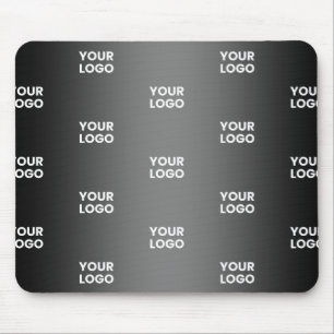 お使いのシンプルRepeatロゴ 黒とグレーのグラデーション マウスパッド