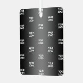 お使いのシンプルRepeatロゴ |黒とグレーのグラデーション メタルオーナメント (正面左)