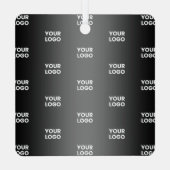 お使いのシンプルRepeatロゴ |黒とグレーのグラデーション メタルオーナメント (裏面)