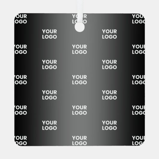 お使いのシンプルRepeatロゴ |黒とグレーのグラデーション メタルオーナメント (裏面)