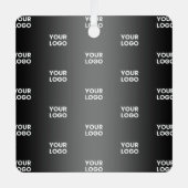 お使いのシンプルRepeatロゴ |黒とグレーのグラデーション メタルオーナメント (正面)