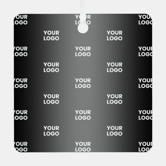 お使いのシンプルRepeatロゴ |黒とグレーのグラデーション メタルオーナメント (正面)