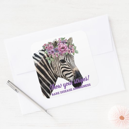 お使いのストライプ希少疾患の認識度ゼブラSquを表示 スクエアシール (封筒)