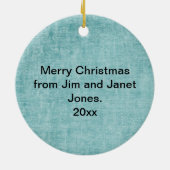 お使いのテキストと写真:アクアスター形の写真枠 セラミックオーナメント (裏面)