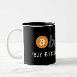 お使いのテキスト/カラー買Bitcoinスクリューバンク黒 ツートーンマグカップ