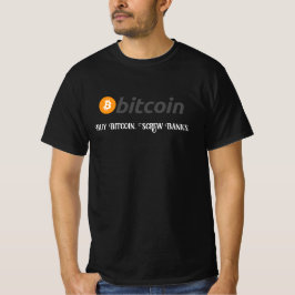 お使いのテキスト/カラー買Bitcoinスクリューバンク黒 Tシャツ