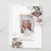 お使いのベビーモダンフォトの水色の葉 招待状 (正面)