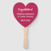 お使いの写真と文字カスタムハートファンセット ハンドファン (裏面)