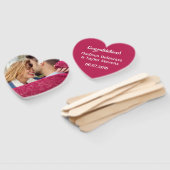 お使いの写真と文字カスタムハートファンセット ハンドファン (組立なし)