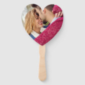 お使いの写真と文字カスタムハートファンセット ハンドファン (正面)