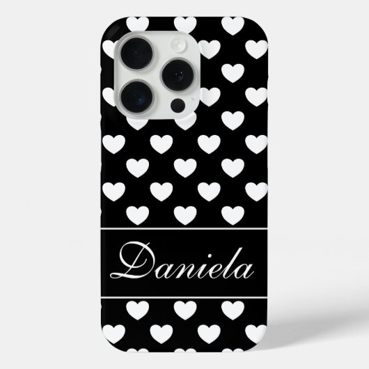 お使いの名前をカスタムするテンプレート – 派手な白黒 Case-Mate iPhoneケース (裏面)
