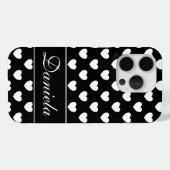 お使いの名前をカスタムするテンプレート – 派手な白黒 Case-Mate iPhoneケース (裏面 (横))