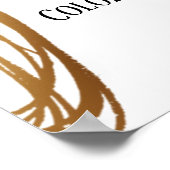 お使いの文字カスタム金ゴールドのメタリックな落書き楕円を追加する ポスター (角)