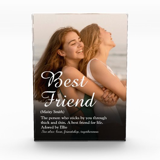 お使いの最高の友だち定義スクリプトの写真おもしろい フォトブロック (正面)