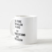 お使いの考えISの専攻の懸命は通信を試す コーヒーマグカップ (正面左)