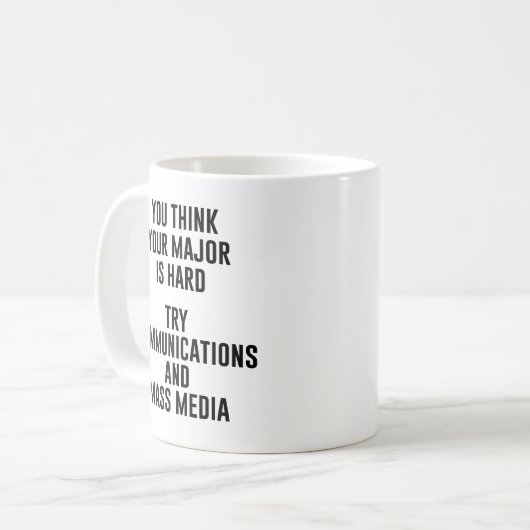 お使いの考えISの専攻の懸命は通信を試す コーヒーマグカップ (正面左)