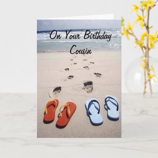 お使いの誕生日で**FISHES**ビーチスタイルカード カード (黄色い花)