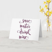 **「お使いの誕生日」には、水を飲むだけのワインはありません** カード (黄色い花)