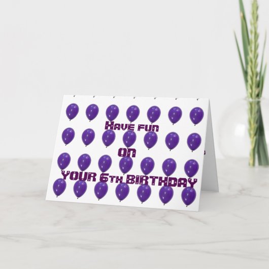 お使いの誕生日*****6台目のバルーン****にはおもしろい カード (正面)