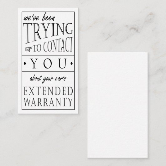 お使いの車の延長保証について 名刺 (正面/裏面)