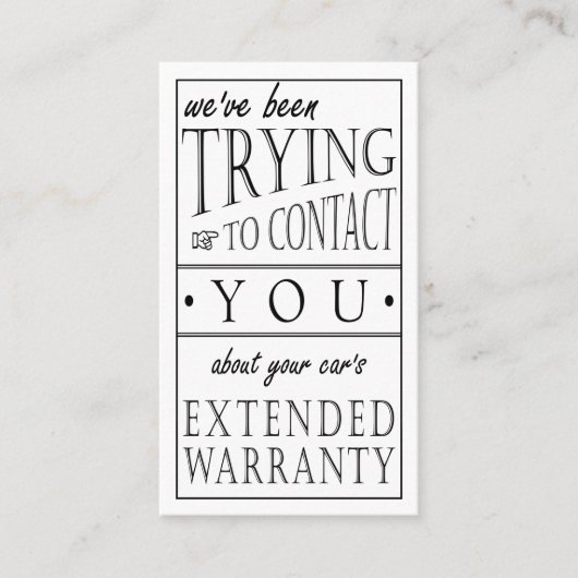 お使いの車の延長保証について 名刺 (正面)