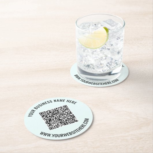 お使いのQRコードカスタム文字とカラー紙コースター ラウンドペーパーコースター (インサイチュ)