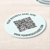 お使いのQRコードカスタム文字とカラー紙コースター ラウンドペーパーコースター (アングル)