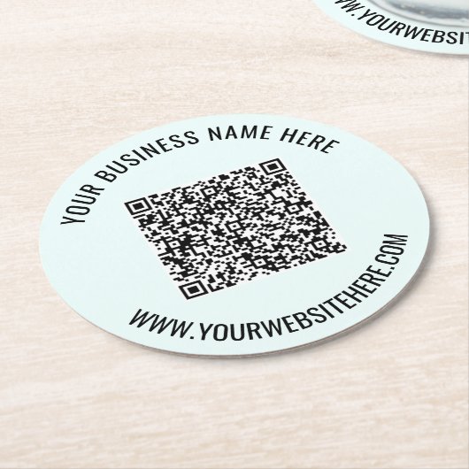お使いのQRコードカスタム文字とカラー紙コースター ラウンドペーパーコースター (アングル)