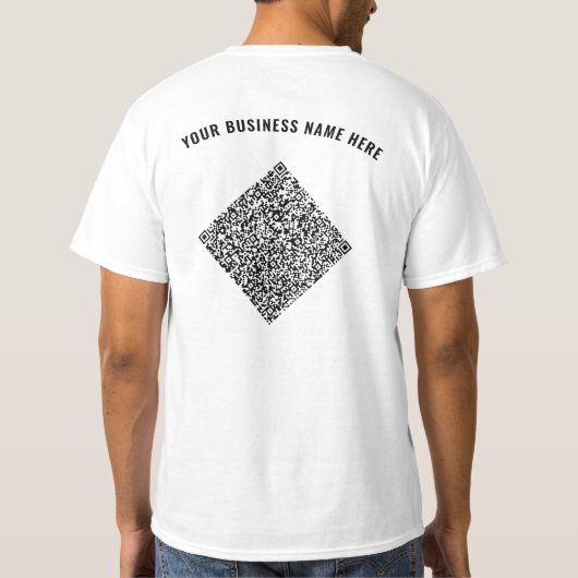 お使いのQRコードTシャツとカスタム文字カラーの選択 Tシャツ (裏面)