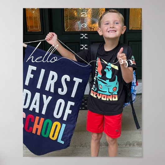 お使カスタムいの8 x 10インチかわいいHello and Year ポスター (正面)