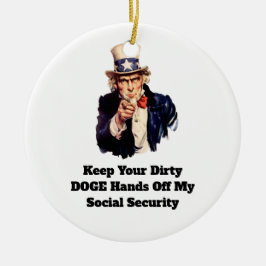 お保前の汚い犬が私の社会保障を引き離す セラミックオーナメント