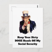 お保前の汚い犬が私の社会保障を引き離す ポストカード (正面/裏面)