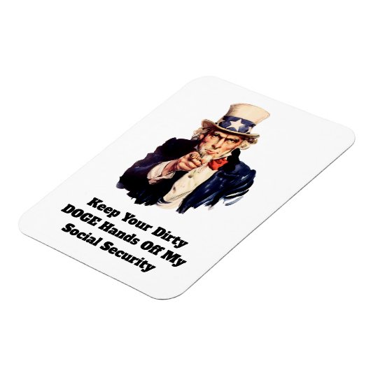 お保前の汚い犬が私の社会保障を引き離す マグネット (左側)