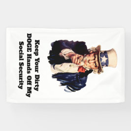 お保前の汚い犬が私の社会保障を引き離す 横断幕