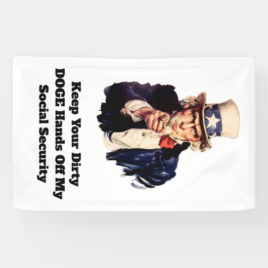 お保前の汚い犬が私の社会保障を引き離す 横断幕 (横)