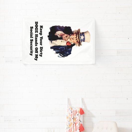 お保前の汚い犬が私の社会保障を引き離す 横断幕 (インサイチュ)