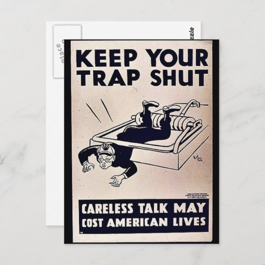 お保前の罠は閉めろ ポストカード (正面/裏面)