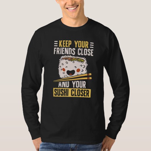 お保友達が近づく寿司ジャパン食日本の品 Tシャツ (正面)