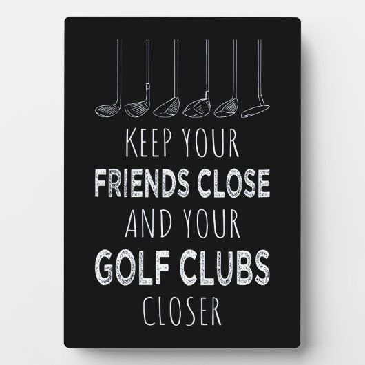 お保友達が閉じてゴルフクラブが近づく フォトプラーク (正面)