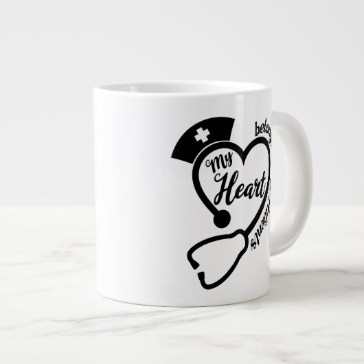 お保客様のデザイン – ジャンボマグ ジャンボコーヒーマグカップ (正面右)