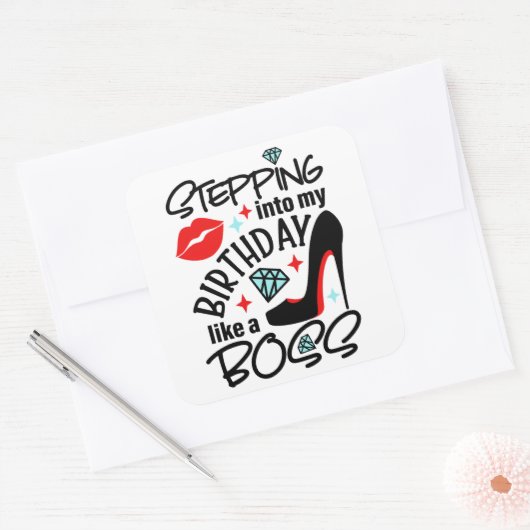 お保客様のデザイン – ボタンスクエアのステッカー スクエアシール (封筒)