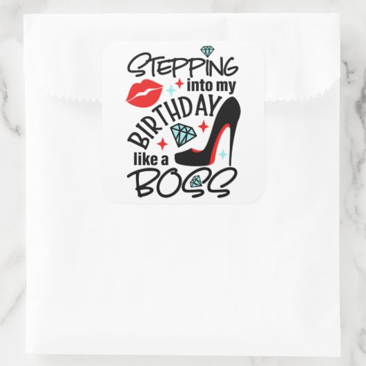 お保客様のデザイン – ボタンスクエアのステッカー スクエアシール (バッグ)