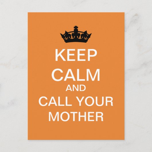 お保母さんのハガキに電話（オレンジ） ポストカード (正面)