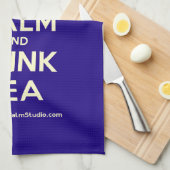 お保茶を飲む キッチンタオル (四つ折り)