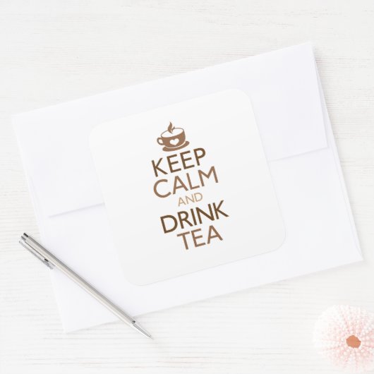 お保茶を飲む スクエアシール (封筒)