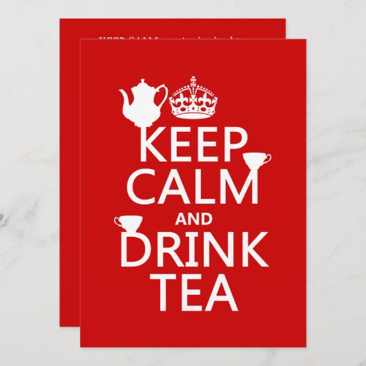 お保茶-全色 招待状 (正面/裏面)