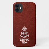 お保茶、赤革、王冠 Case-Mate iPhoneケース (裏面)