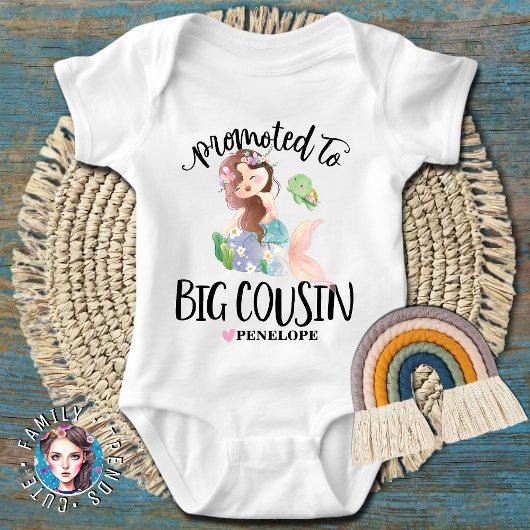お兄さんお姉さんになった かわいい人魚に昇格 ベビーボディスーツ